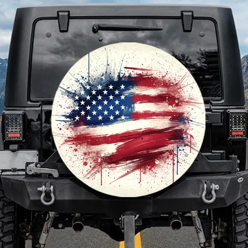 Patriotic Flag - Independence Day Gift for Veterans & Military Families Spare Tire Cover