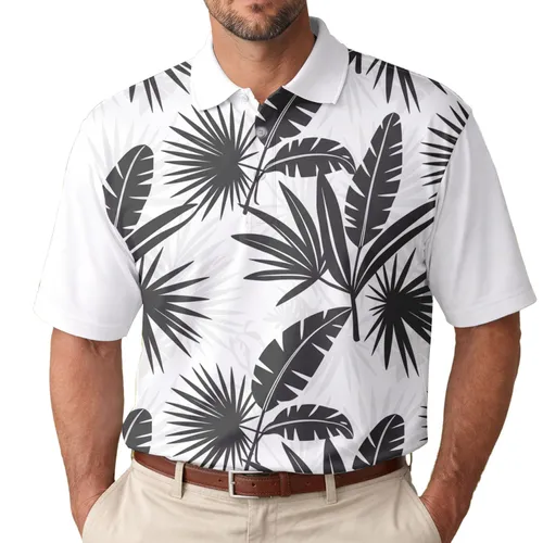 Tropical Foliage Palm Fronds - Vacation Essentials Men's Polo Shirt