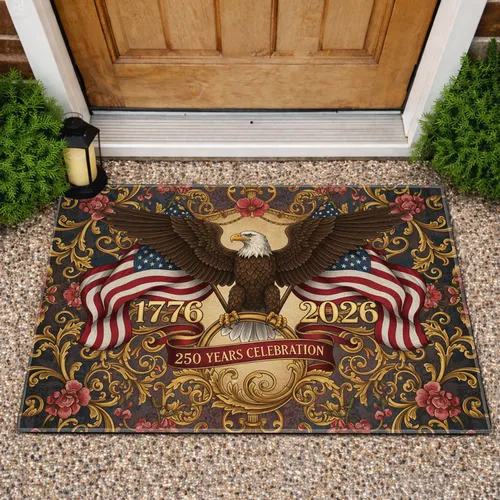 Bald Eagle American Flag 250 Year Celebration - Commemorative Gift Doormat