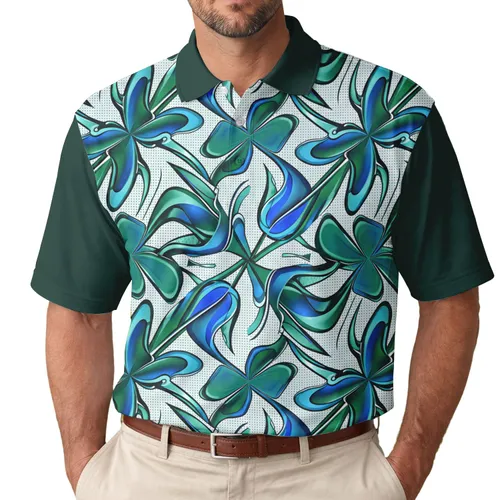 Flowing Lines Organic Shapes Dynamic Interwoven Movement - Modern Lifestyle Gift Men's Polo Shirt