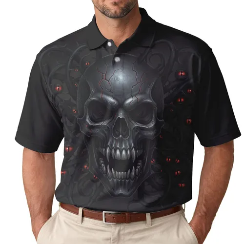 Sinister Skull Tendrils - Halloween Party for Gothic Lover Men's Polo Shirt