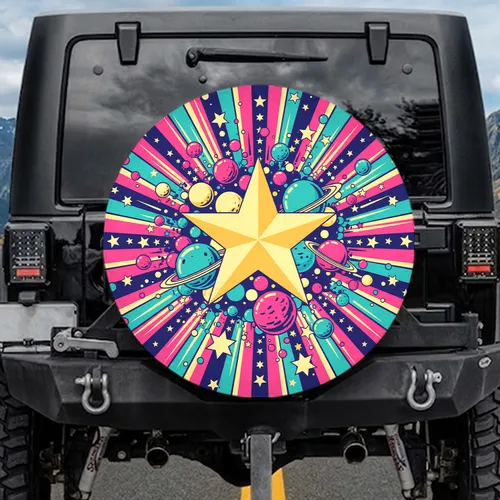 Celestial Stars Planets Moons - Travel Essentials for Space Lover Spare Tire Cover