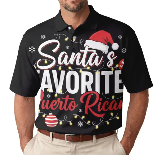 Puerto Rican Christmas Ornaments Snowflakes - Christmas Gift for Puerto Ricans Men's Polo Shirt