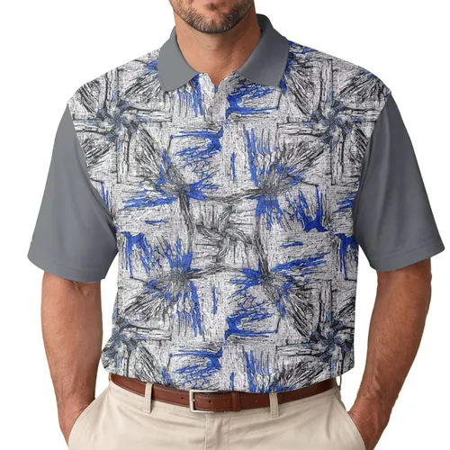 Fine Variegated Interwoven Strands Melange - Casual Lifestyle for Everyday Wear Men's Polo Shirt