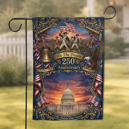 Revolutionary Minutemen American Flag - USA 250th Anniversary Independence Day Garden Flag