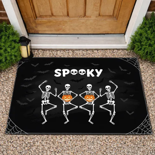 Dancing Skeletons Jack-o'-Lanterns SPOOKY - Halloween Home Decor Doormat