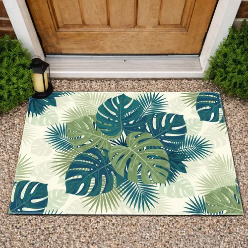Monstera Tropical Botanical Foliage - Home Decor Gift for Plant Lover Doormat