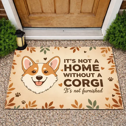 Corgi Dog It's Not a Home Without a Corgi - Corgi Lover Home Decor Gift Doormat