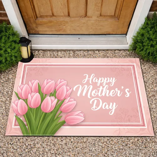 Pink Tulips Happy Mother's Day - Mother's Day Gift for Mom Doormat