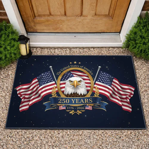 Bald Eagle American Flag - 250th Anniversary Commemorative Home Decor Doormat