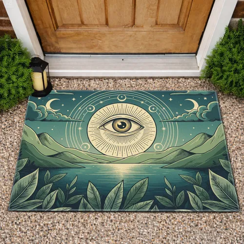 Third Eye Celestial Landscape - Home Decor Gift for Yoga Lover Doormat