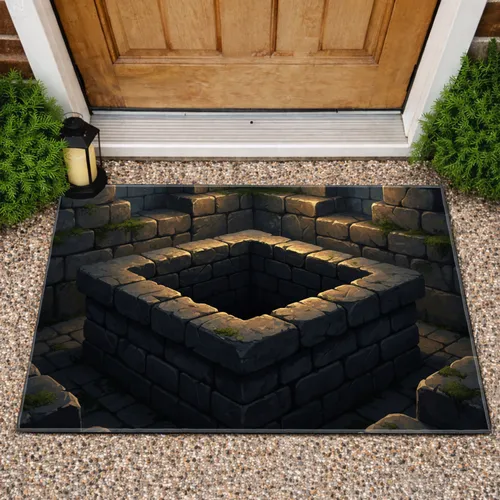 Deep Ancient Stone Well - Farmhouse Decor Gift Doormat