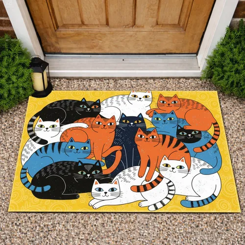 Orange Black Striped Cats - Home Decor Gift for Cat Lover Doormat