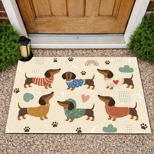 Dachshund Dogs Sweater Coat - Home Decor Gift for Dog Lover Doormat