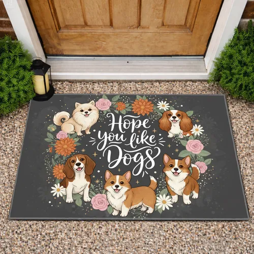 Hope You Like Dogs Floral Garden - Home Decor Gift for Dog Lover Doormat