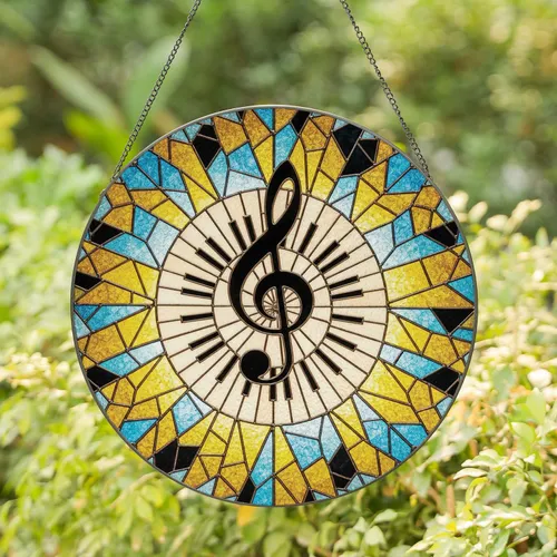 Treble Clef Piano Keys - Music Lover Home Decor Gift Stained Glass Suncatcher