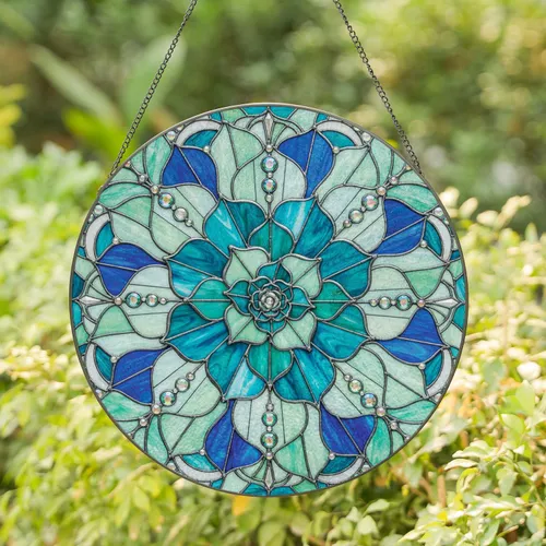 Succulent Plant Cabochon Gemstone Leaves - Home Decor Gift for Plant Lover Stained Glass Suncatcher