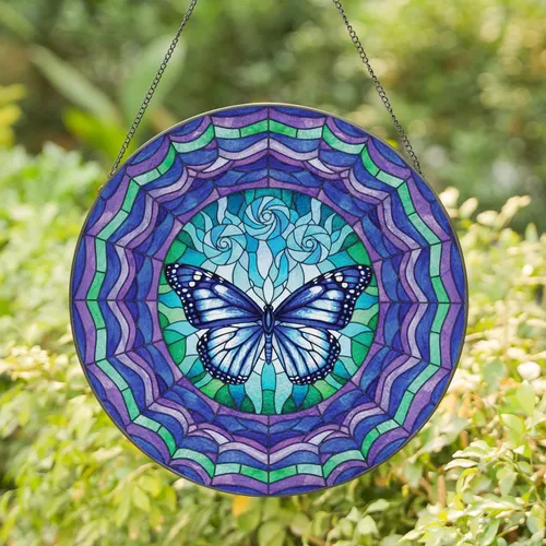 Monarch Butterfly Tiffany Stained Glass Home Decor Gift for Butterfly Lovers Stained Glass Suncatcher