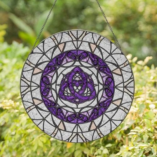 Celtic Triquetra Knotwork - Home Decor Gift for Celtic Lover Stained Glass Suncatcher