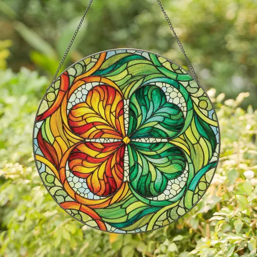 Luminous Four-Leaf Clover - Home Decor Gift for Luck Stained Glass Suncatcher