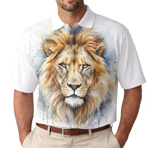 Lion Head Wildlife - Animal Lover Gift for Men Men's Polo Shirt