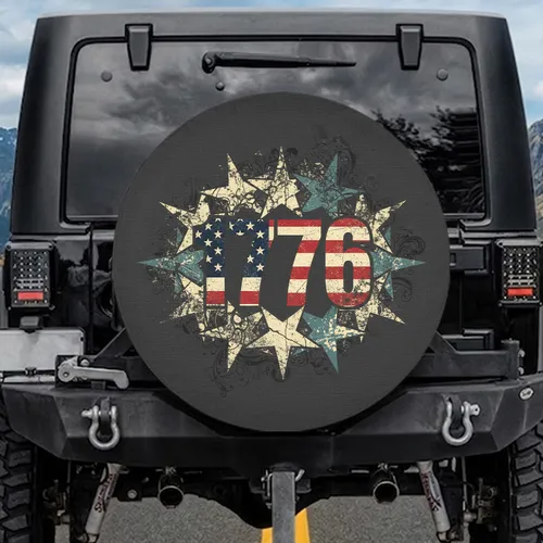 1776 American Flag Patriotic Stars - Independence Day Gift for Veterans Spare Tire Cover
