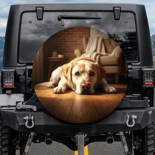 Relaxed Labrador Dog Cozy Home Interior - Home Decor Gift for Dog Lover Spare Tire Cover