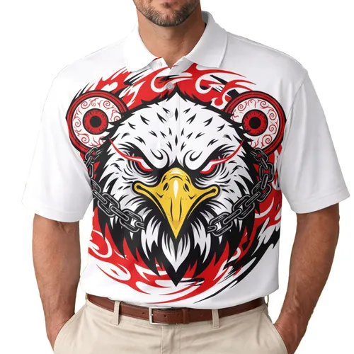 Red Eyed Eagle Chained Eyeballs - Rebel Wear Gift Men's Polo Shirt
