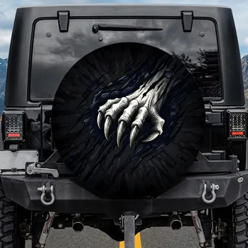 Menacing Clawed Hand Jagged Rock Shadowy Abyss - Rugged Style Gift Spare Tire Cover