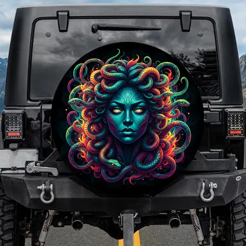 Medusa Head Snakes - Mythology Vehicle Decor Gift Spare Tire Cover