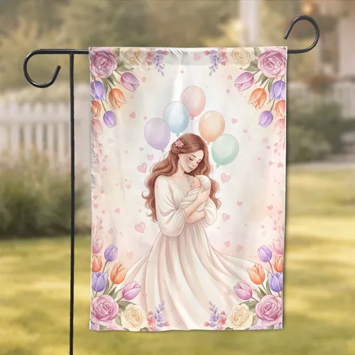 Mother Infant Floral Balloons - Mother's Day Gift for New Moms Garden Flag