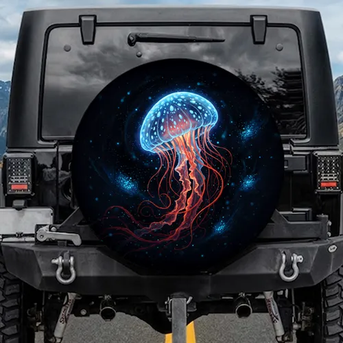 Majestic Bioluminescent Jellyfish Deep Sea - Aquatic Life Home Decor Gift Spare Tire Cover