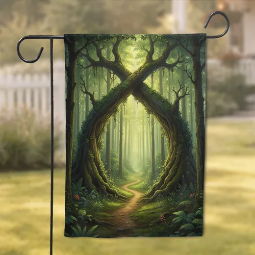 Ancient Forest Gateway Path - Home Decor Gift for Nature Lover Garden Flag