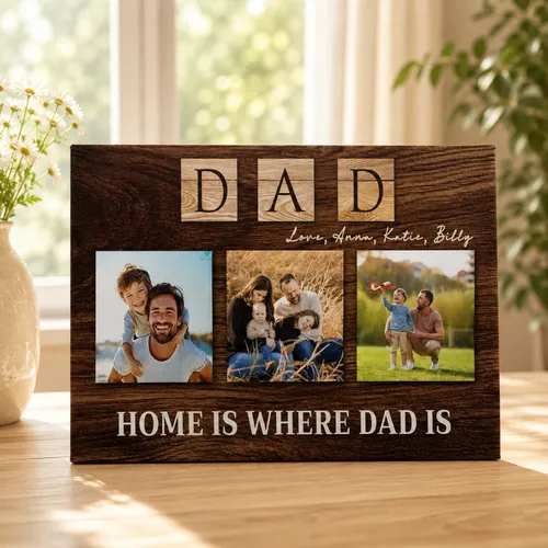 Personalized Dad Gift from Daughter Son, To The World You Are One Person Canvas, Custom Photo and Name Print, Father's Day Gift