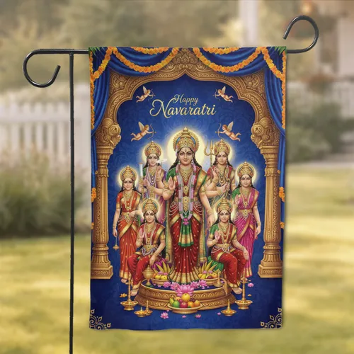 Durga Navadurga Goddesses Archway - Navaratri Celebration Hindu Devotee Gift Garden Flag