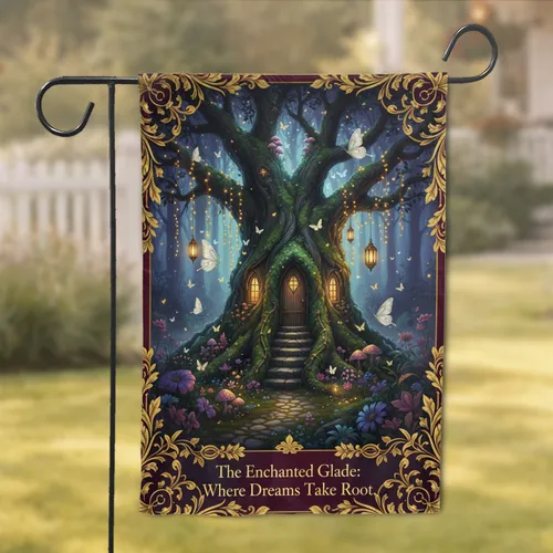 Enchanted Glade Treehouse Mystical Forest - Home Decor Gift for Fantasy Lover Garden Flag
