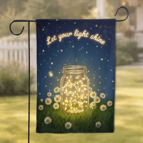 Glowing Mason Jar Fairy Lights - Let Your Light Shine Home Decor Gift Garden Flag