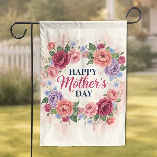 Happy Mother's Day Roses Peonies Wildflowers - Mother's Day Gift for Mom Garden Flag