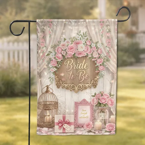 Bride To Be Plaque Roses Wildflowers Wedding Accents - Bridal Shower Gift for Future Brides Garden Flag