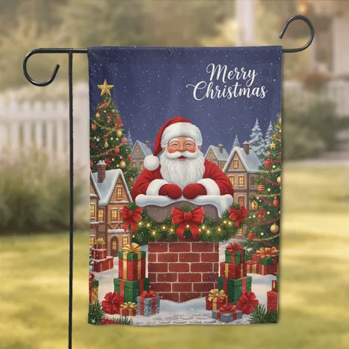 Merry Christmas From Europe Santa Village - Holiday Home Decor Gift Garden Flag