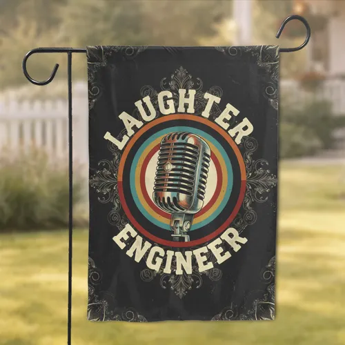 Condenser Microphone Laughter Engineer - Music Lover Home Decor Gift Garden Flag