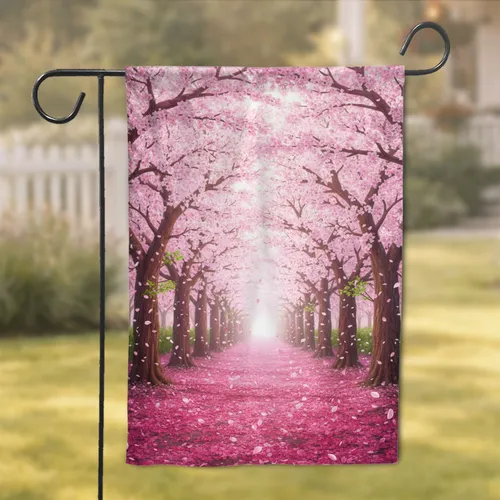 Cherry Blossom Tunnel Sakura - Home Decor Gift for Nature Lover Garden Flag