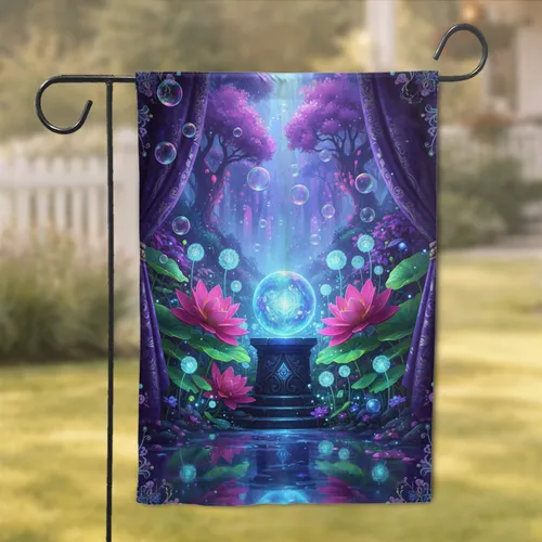 Crystal Sphere Lotus Plants Fantasy Fog Bubbles - Home Decor Gift Garden Flag