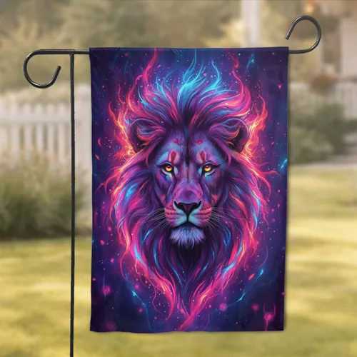 Majestic Lion Nebula Aurora - Home Decor Gift for Animal Lover Garden Flag