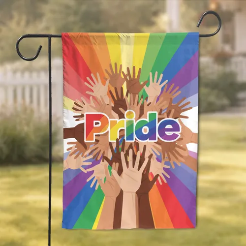 Pride Diverse Hands - Celebration Home Decor Gift for Community Supporters Garden Flag