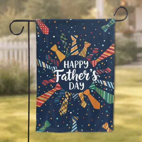 Father's Day Neckties Confetti - Father's Day Gift for Dad Garden Flag