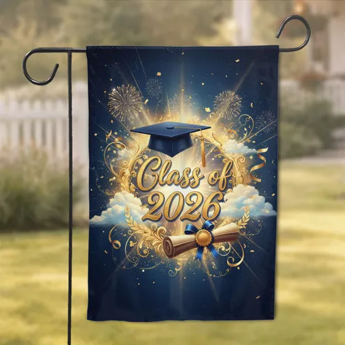 Class of 2026 Graduation Cap Diploma - Celebration Gift for Graduates Garden Flag