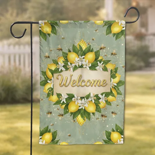 Welcome Lemons Honeybees - Home Decor Gift for Garden Lover Garden Flag