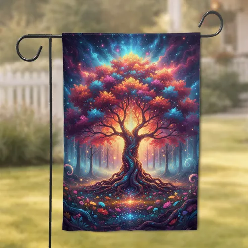 Luminous Tree of Life Ethereal Forest - Home Decor Gift for Fantasy Lover Garden Flag