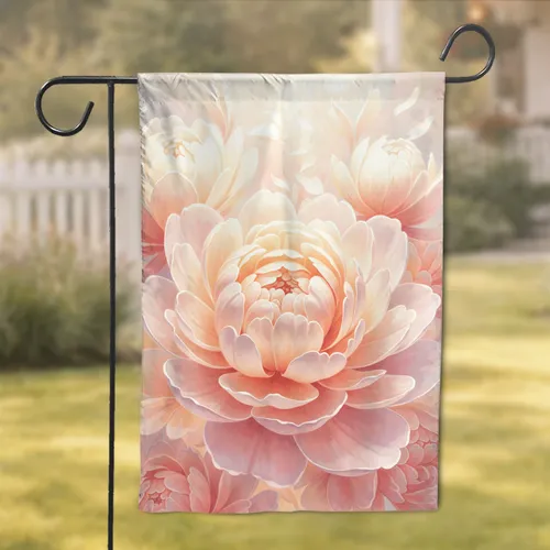 Full Bloom Luminous Peony Rose Petals Floral - Home Decor Gift for Flower Lover Garden Flag